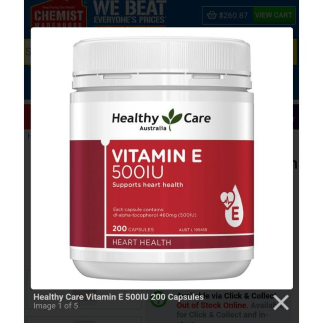 Viên Healthy Care Vitamin E 500IU 200 viên Úc, date xa