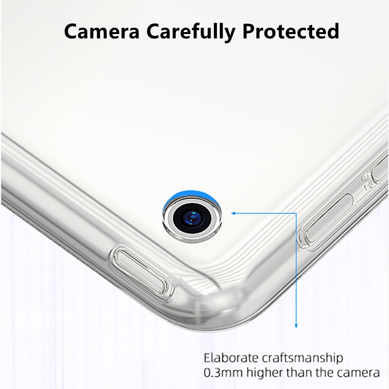 Dllencase Ốp máy tính bảng bằng TPU silicon trong suốt thích hợp cho iPad 10.2 2019 2020 9.7 Air 2 3 Pro 10.5 11 Mini 2 3 4 5 A201