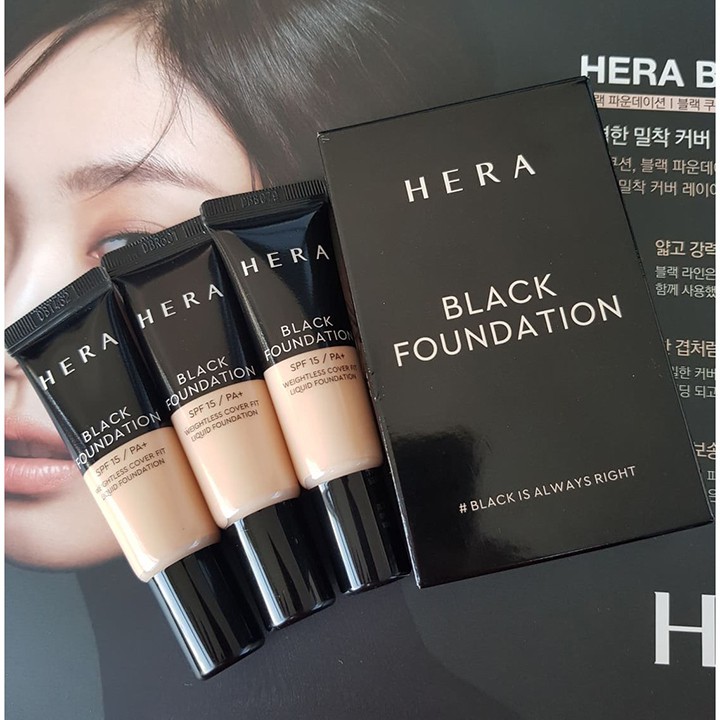 Bộ 3 kem nền Hera Black Foundation (3 tuýp 10ml)