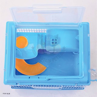 Lồng Hamster nắp kính 2 tầng