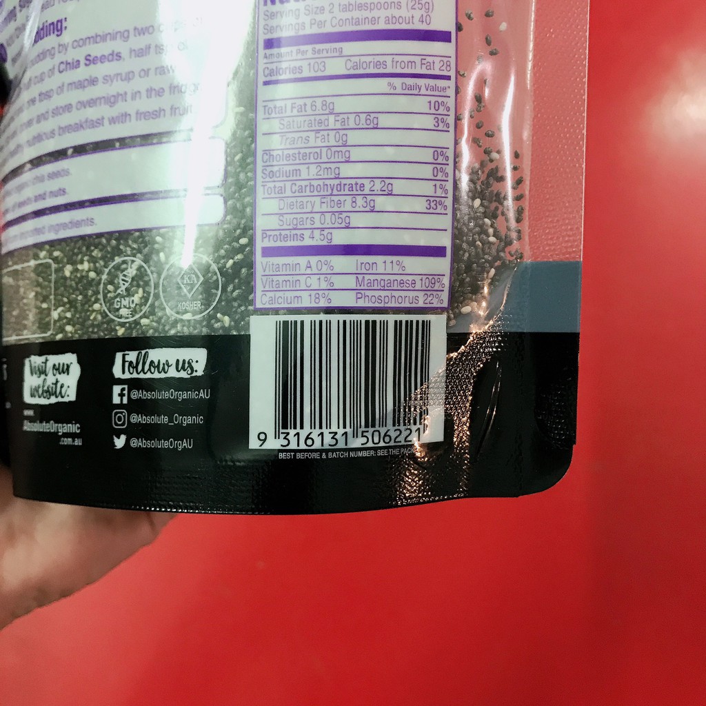 [DATE 2022 - Hạt Siêu Sạch] Hạt Chia Úc Absolute Organic 250g | BigBuy360 - bigbuy360.vn