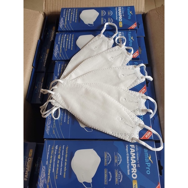 HỘP-10 CÁI] Khẩu trang y tế cao cấp kháng khuẩn 3 lớp Famapro 4D