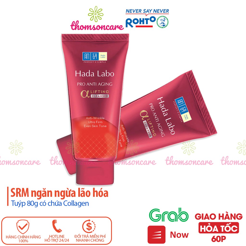 Sữa rửa mặt chống lão hóa da Hada Labo Anti Aging, chứa Collagen - srm Hadalabo tuýp 80g ngừa nám, tàn nhang | BigBuy360 - bigbuy360.vn