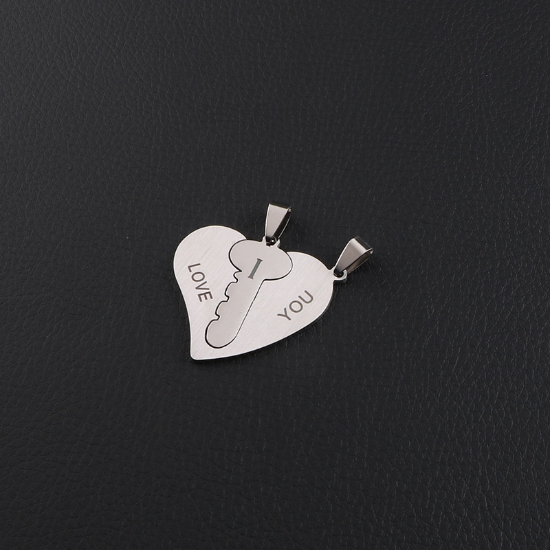 Simple and fashion titanium steel love couple necklace