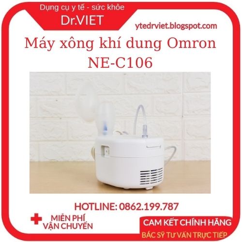 Máy xông khí dung Omron NE-C106 10ml nhỏ gọn, dễ thao tác - Thích hợp xông tại nhà các bệnh về đường hô hấp-DrViet