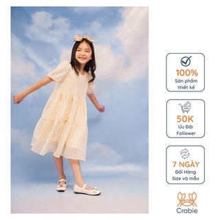 Váy thiết kế bé gái CRABIE babydoll xoè cộc tay voan tơ tiểu thư - Be