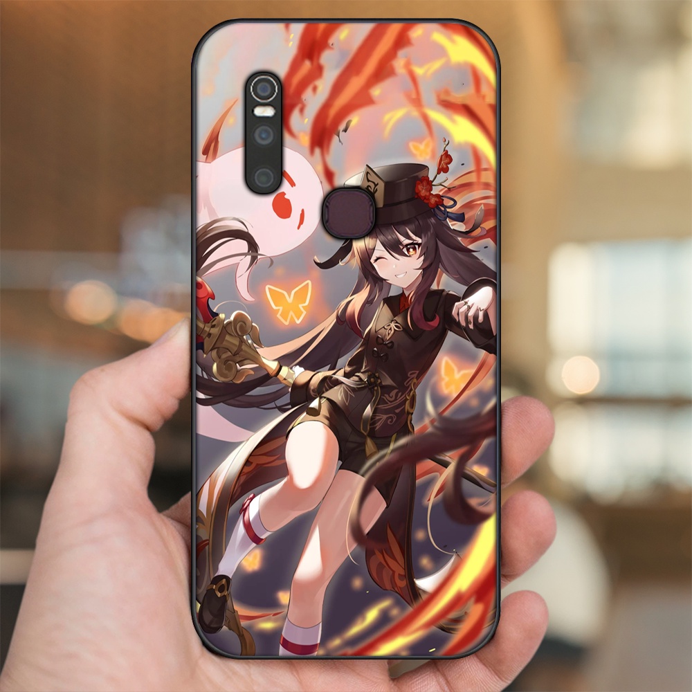 Ốp lưng Vivo V15 viền đen in hình Hutao Genshin Impact