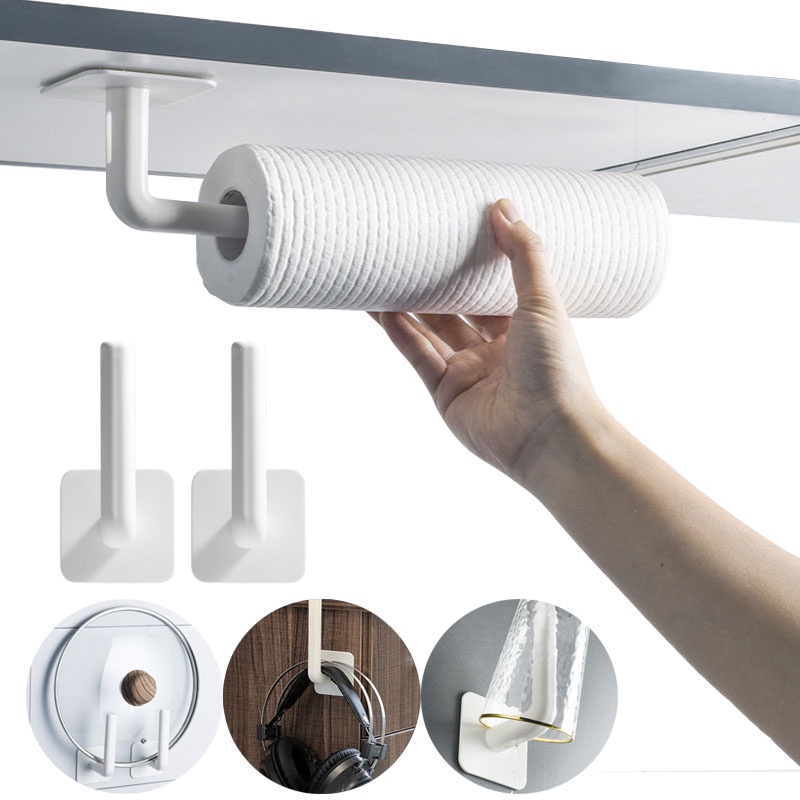 Móc đỡ kệ dán tường hai mặt trong suốt chịu lực chắc chắn không có gờ cho nhà bếp/phòng tắm chất lượng cao