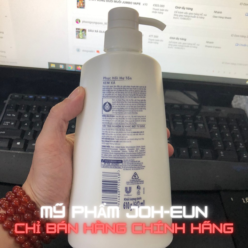 DẦU XẢ DOVE PHỤC HỒI HƯ TỔN 610G