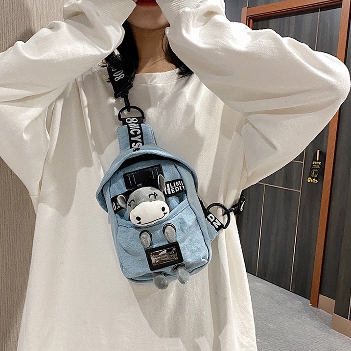 Túi đeo chéo Mini mix Thú bông phong cách Hàn Quốc - Túi Mini Bag siêu Cute