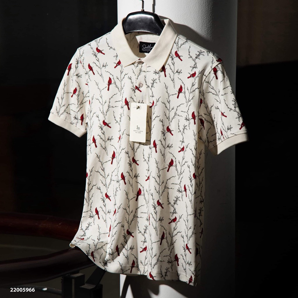Áo thun nam polo cổ bẻ Just Men hoạ tiết nổi bật thời trang đẹp