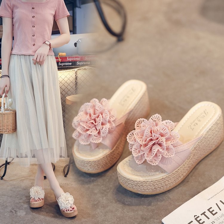 Dép đế xuồng nơ hoa