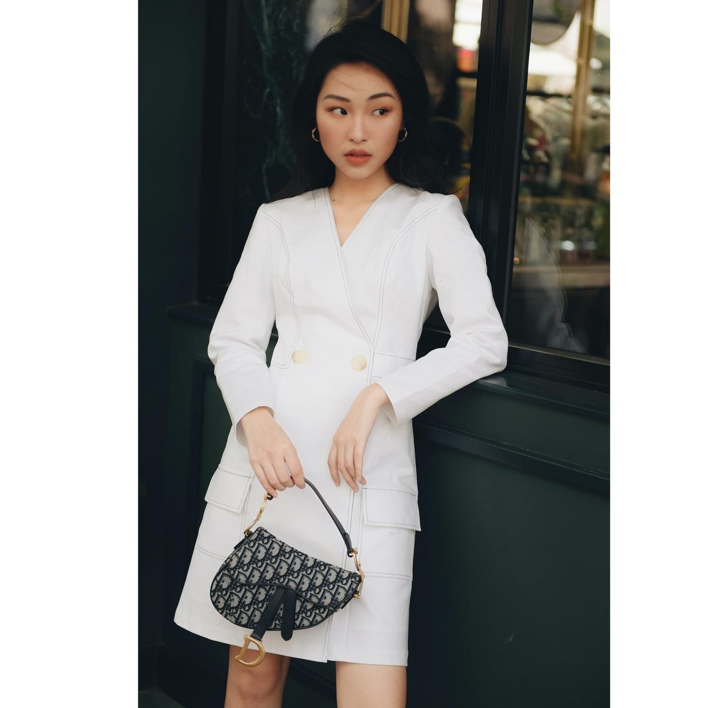Ceci Cela - Đầm Massimo Cổ V Tay Dài