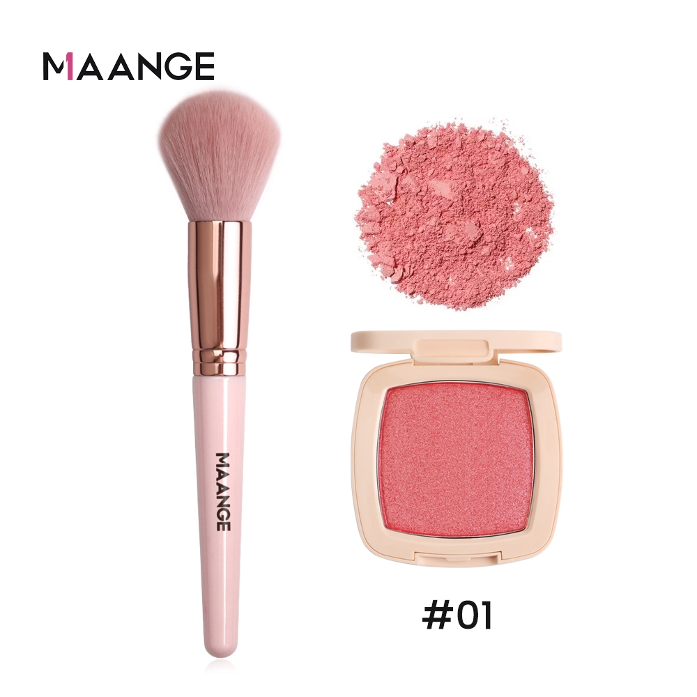 Set Má Hồng Và Cọ Trang Điểm MAANGE 5860 + 5037 Nhỏ Gọn 50g