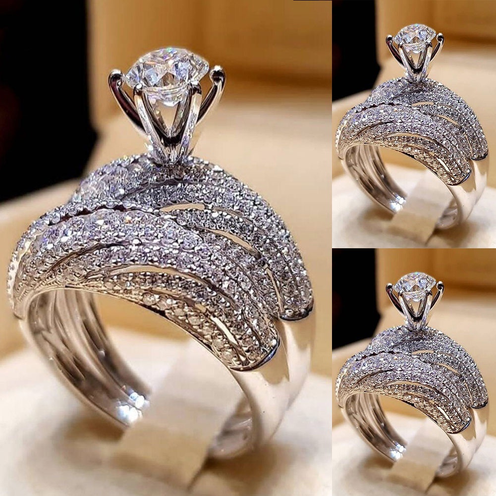 Nhẫn Hợp Kim Đính Đá Kiểu Dáng Cổ Điển Cho Nữ