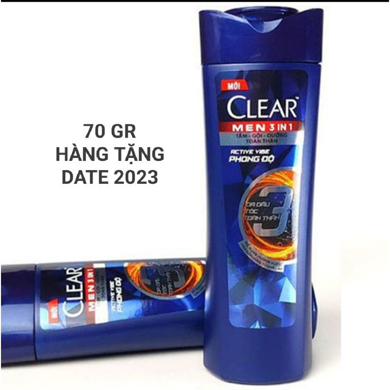 Dầu tắm gội Clear Men mát lạnh bạc hà 3in1 tắm + gội+ dưỡng toàn thân