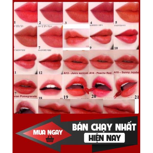 Son lì Black rouge màu A06 và đủ bảng màu, Son kem lì Blackrouge màu 06 đỏ gạch *