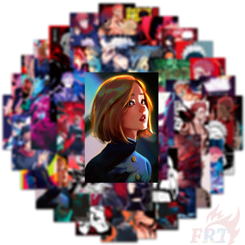 Bộ 50 miếng dán đề can hình truyện tranh Jujutsu Kaisen thời trang chống nước DIY 01