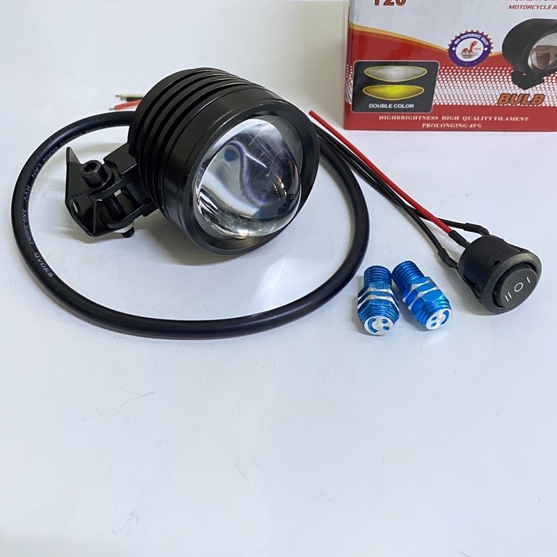 Đèn trợ sáng L4 bi cầu 2 màu Cos vàng Pha trắng.