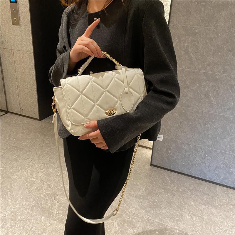 Túi Xách JASMIN NOIR Tote Dây Đeo Xích In Họa Tiết Kẻ Sọc Thời Trang Cho Nữ