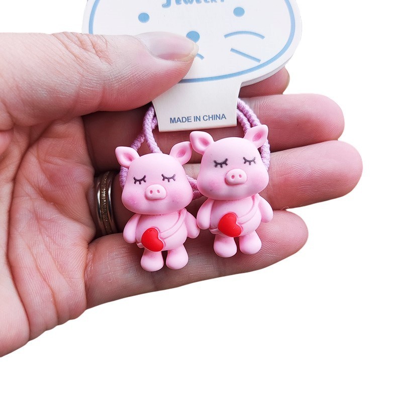 Set 2 Dây Cột Tóc Hình Chú Hổ Dễ Thương Cho Bé Gái