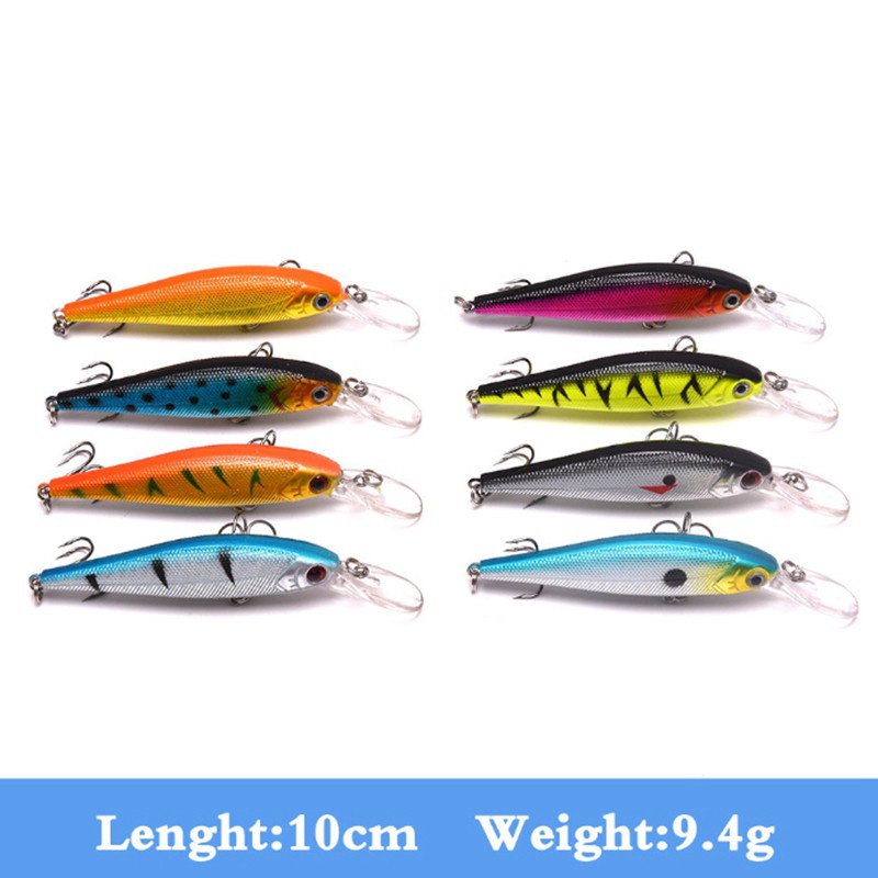 48 Pcs Random Color Mixed Fishing Lure Bait Set Kit Wobbler Crankbait Swimbait with Treble Hook Sea Fishing Tools