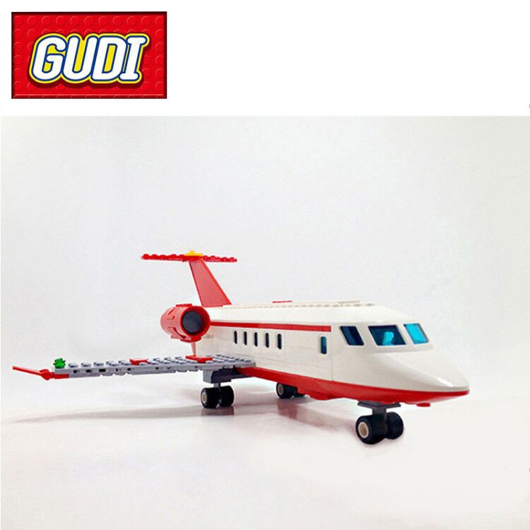 (CÓ SẴN) lắp ráp mô hình city Airport VIP Private Jet Plane Gudi 8911 Máy Bay