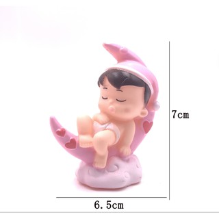 Cặp em bé mặt trăng trang trí bánh kem