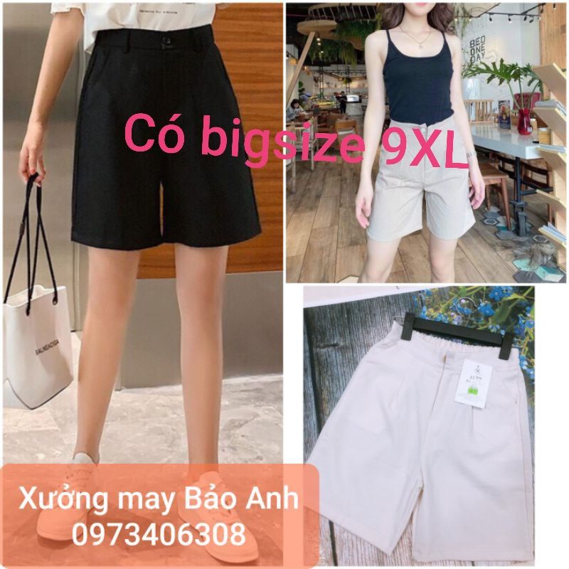 Quần sooc nữ đẹp ống rộng cạp khóa thật lưng thun, quần shorts nữ cộc siêu mát, quần đùi đũi mềm mịn có big size