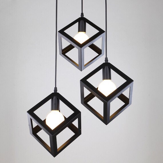 Đèn thả trang trí: Bộ ba đèn thả hình học( Đã kèm bóng LED 5W )