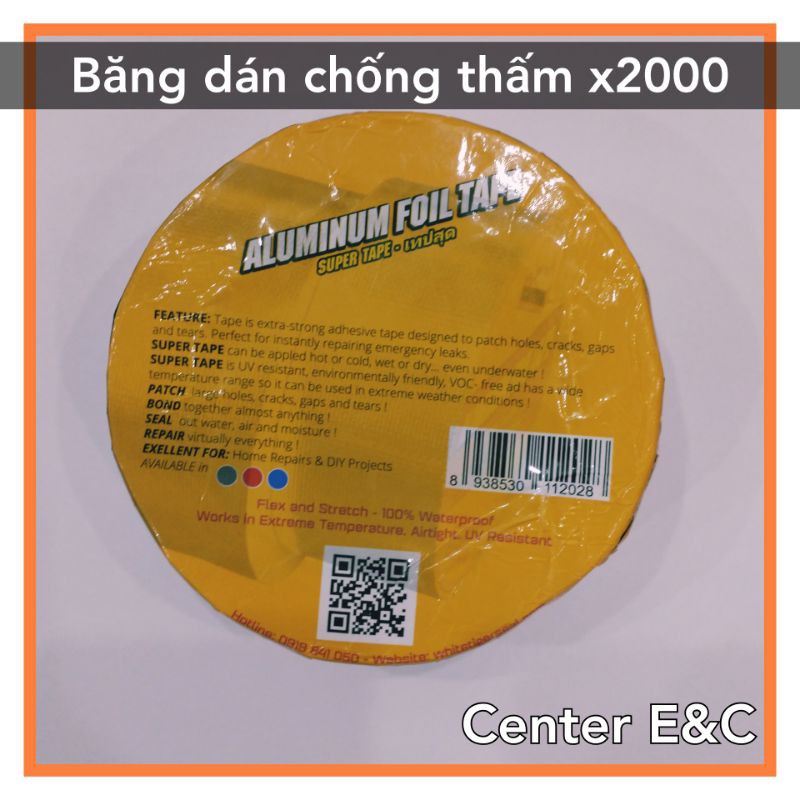 Băng Dính Chống Thấm X2000 khổ 5cm, Băng Keo Siêu Dính Chống Dột Đa Năng , Băng Dính Chống Thấm Hà Nội - Shop CEC