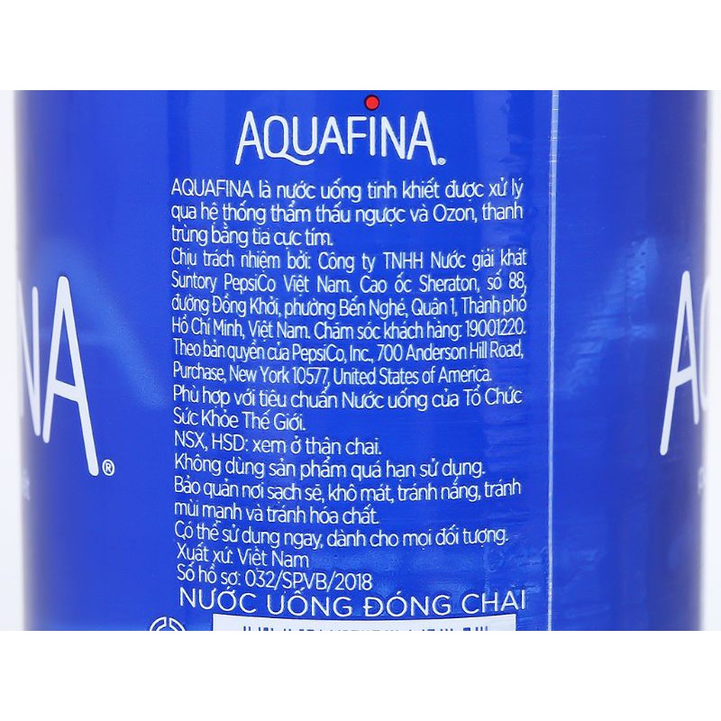 Nước tinh khiết aquafina 500ml nước đóng chai, nước lọc aquafina