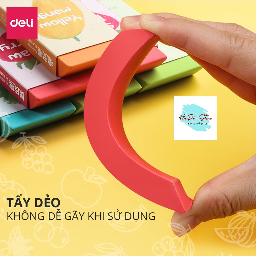 Gôm tẩy siêu to hình vẽ hoa quả dùng lâu dài DELI-71050