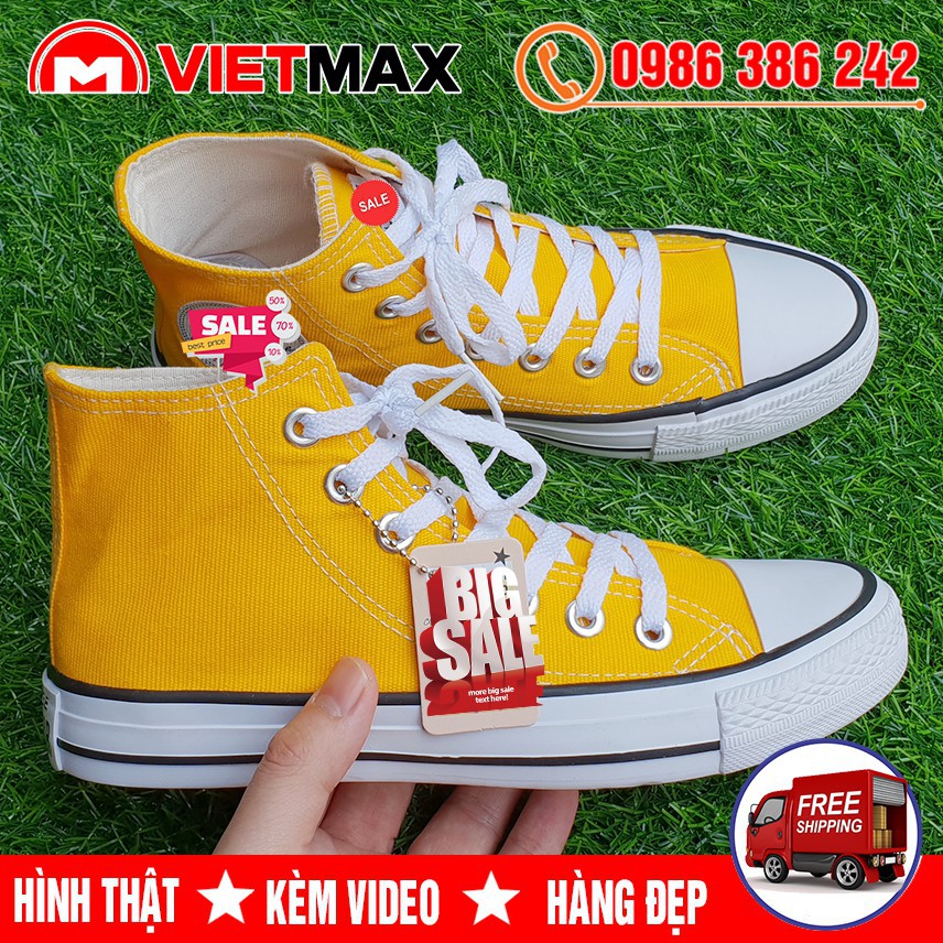 🔥 [HOT] Giày Sneaker Thể Thao CV Classic Vàng Cao Cổ Hàng Sale | BigBuy360 - bigbuy360.vn