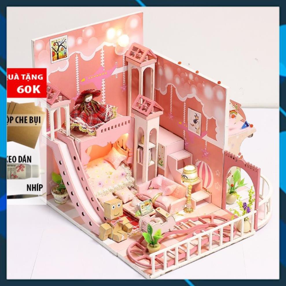 Mô hình nhà búp bê gỗ DIY Nhà búp bê Dream childhood Toy World