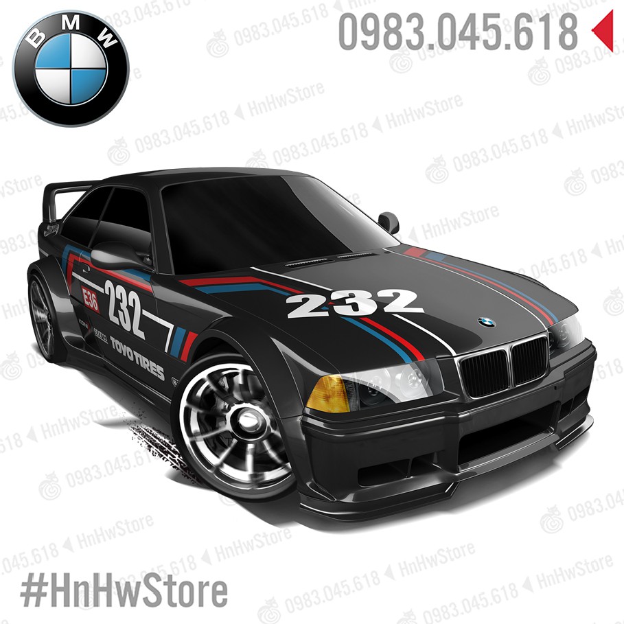 Xe Hot Wheels - BMW E36 M3 Race đồ chơi ô tô mô hình hotwheels