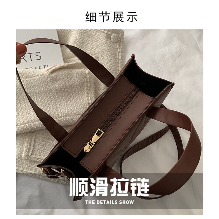 Túi xách JASMIN NOIR chần bông họa tiết caro hình vuông nhỏ đơn giản thời trang dành cho nữ