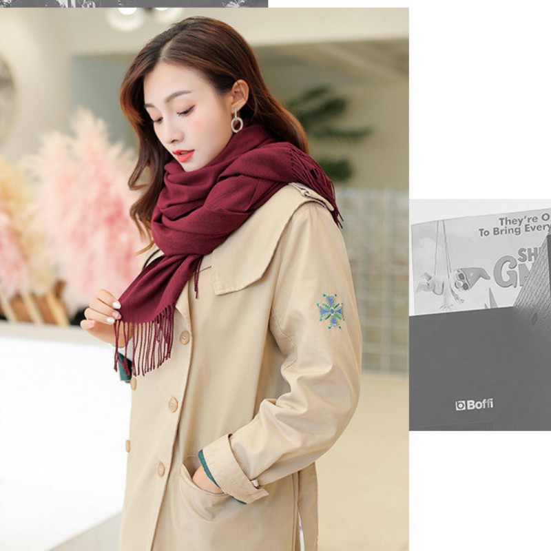 Khăn choàng cổ Cashmere quàng cổ trùm đầu giữ ấm thời trang nam nữ