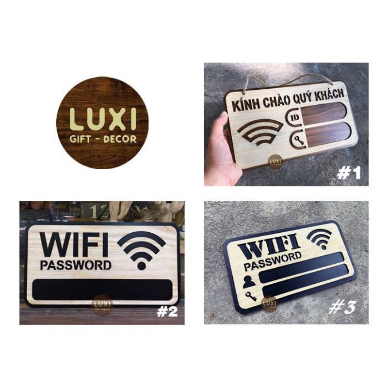 HCM | Bảng gỗ khắc tên thông tin WIFI PASSWORD LUXI DECOR HCM