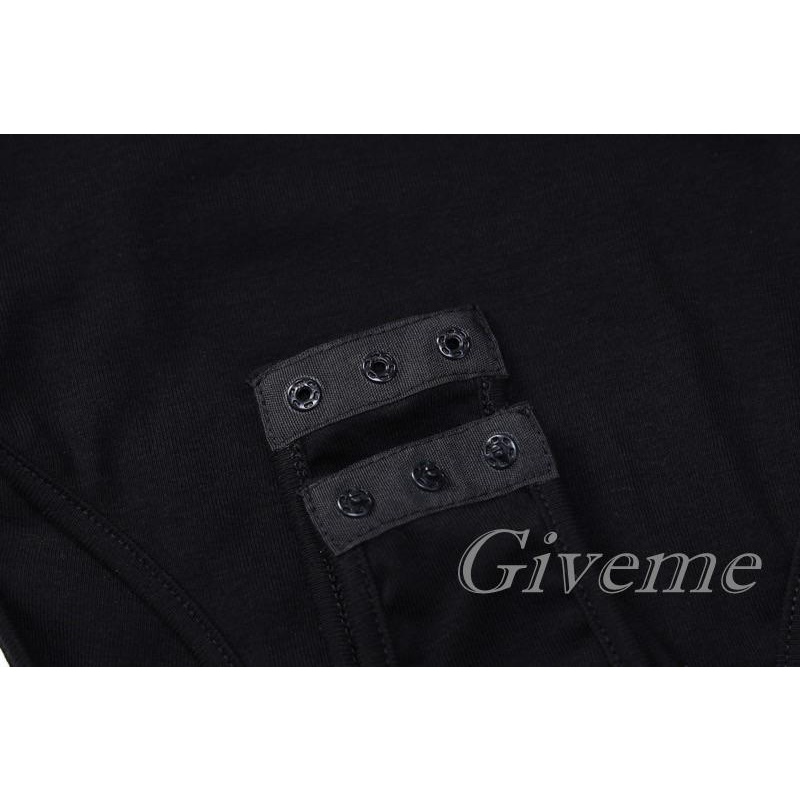 G GIVEME Bộ Áo Liền Quần Cổ Chữ V Khoét Rỗng Buộc Dây Phối Chân Váy Xếp Nếp Tay Ngón Cái Cho Nữ