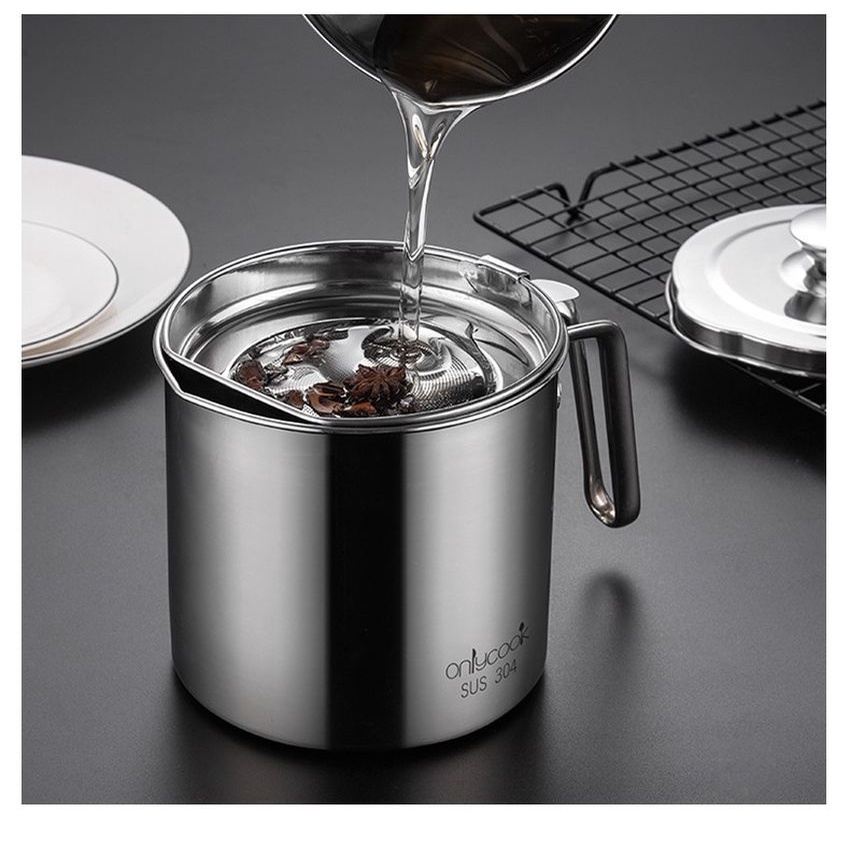 Ca lọc dầu ăn có lưới lọc cặn bằng inox 304 không gỉ bình đựng dầu chống nhiệt cao cấp an toàn cho sức khỏe Angola_Shop