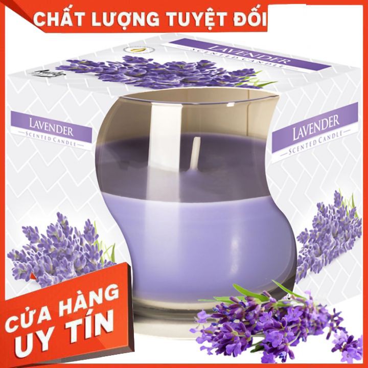 HOA OẢI HƯƠNG,Ly nến thơm tinh dầu Bispol Lavender 100g,Xông thơm phòng,nhập khẩu châu âu