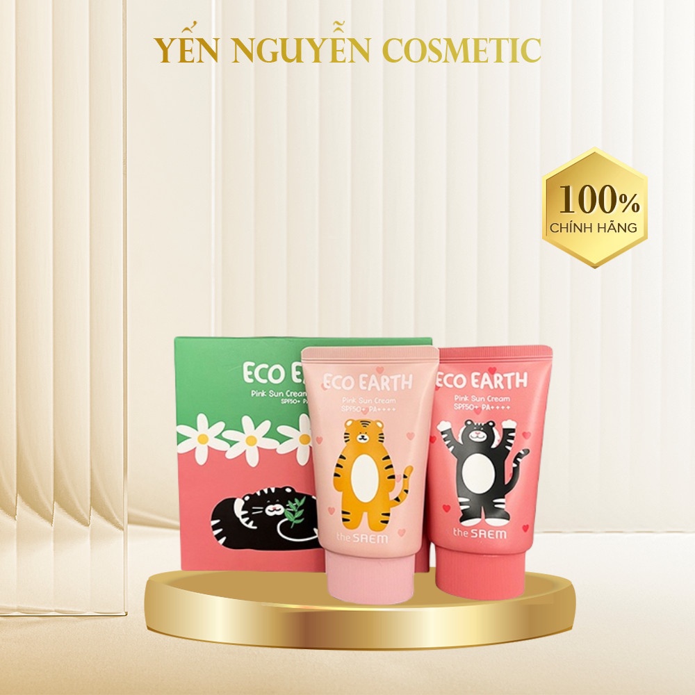 Kem Chống Nắng The Saem Eco Earth Pink SPF50+ PA++++ 50ml( limited nội địa)