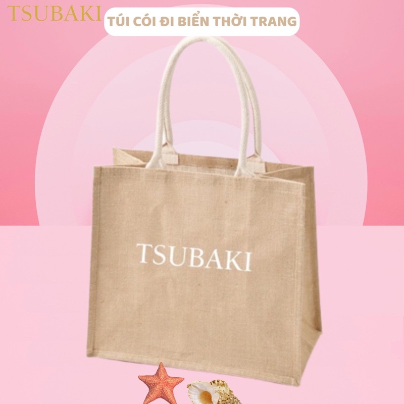 Túi cói đi biển thời trang Tsubaki, Túi đựng mỹ phẩm,túi khuyến mại