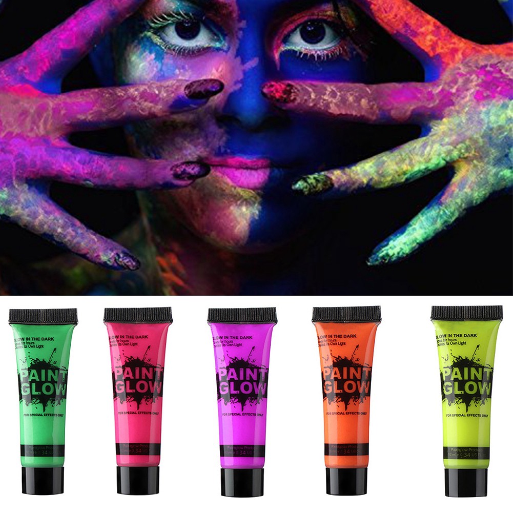 [Hàng mới về] Màu sơn neon trang điểm mặt và cơ thể ch lễ hội/câu lạc bộ