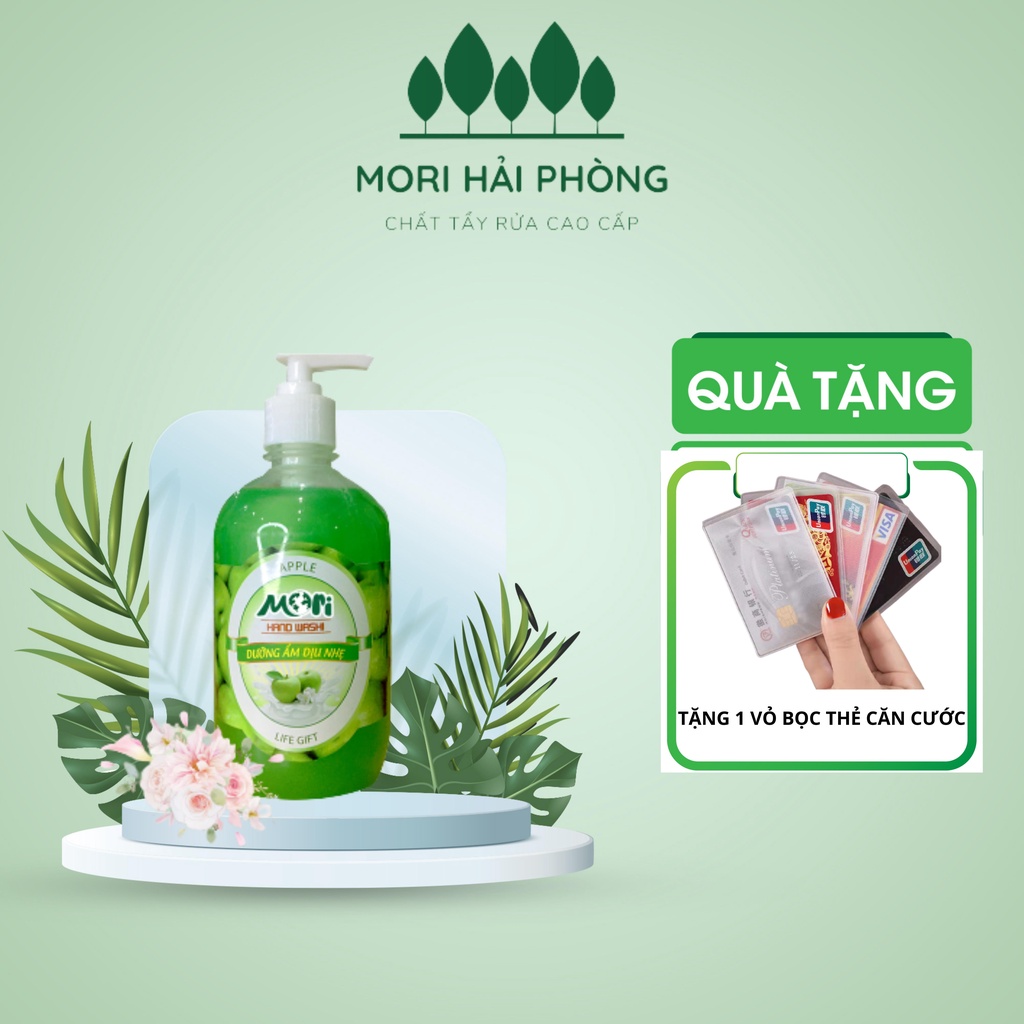 Nước rửa tay MORI, Nước rửa tay hương táo, hương dâu thơm mát dịu nhẹ, bảo vệ da tay 500ml