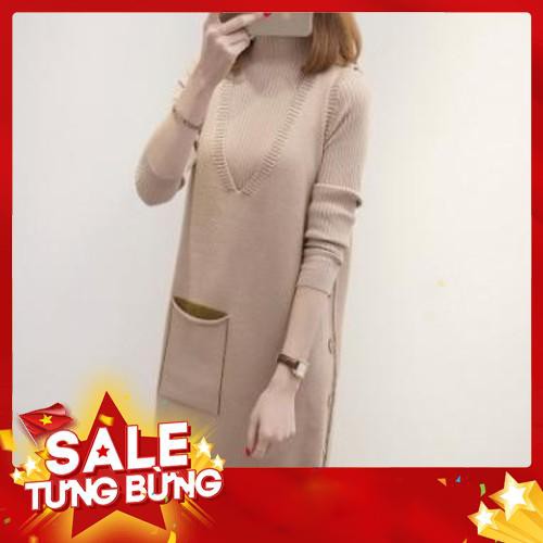 Đầm bầu, váy bầu thời trang công sở HE370 chất len đẹp -Hàng nhập khẩu