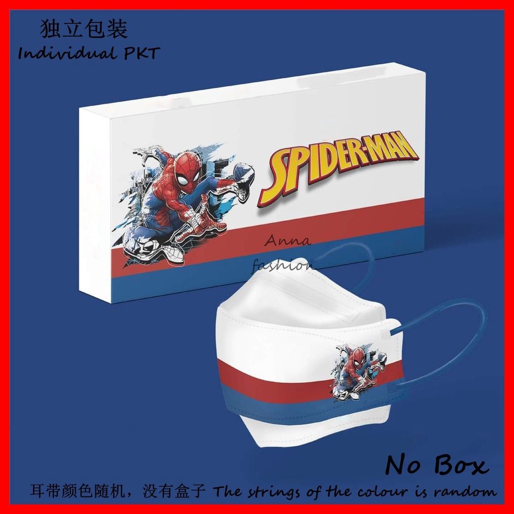 Set 5 / 10 / 30 Khẩu Trang Người Nhện / Marvel KF9.4 Dùng Một Lần Dành Cho Người Lớn / Trẻ Em