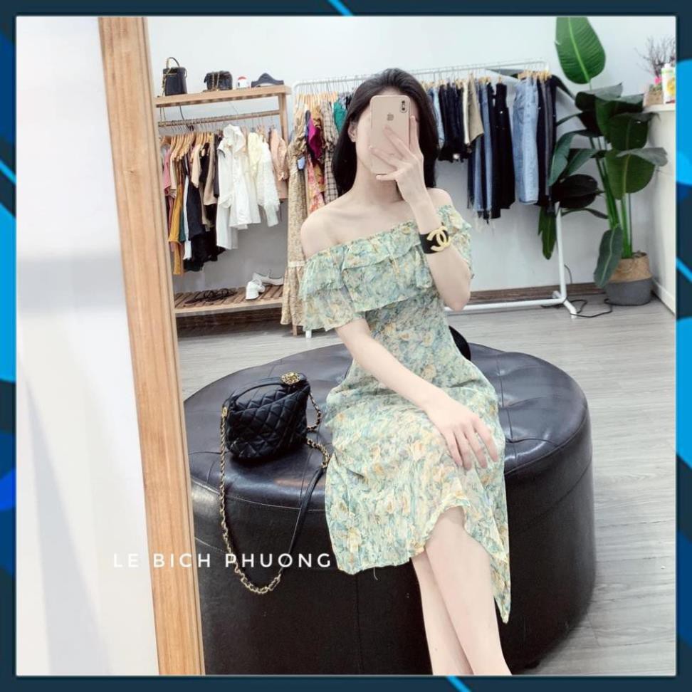Váy Maxi Nữ, Đầm Hoa Trễ Vai Bèo Nhún Tầng Chất Voan Lụa 2 Lớp Mềm Mịn Cực Xinh. . | BigBuy360 - bigbuy360.vn