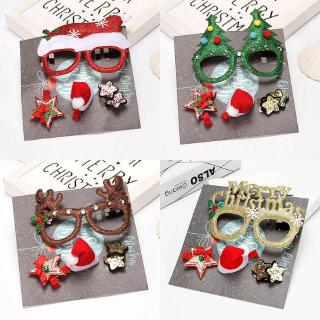 Giáng sinh thay đồ Gift Box Set Giáng sinh kính kết hợp kẹp tóc nhỏ